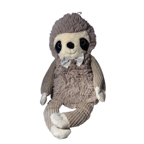 Scentsy Buddy Sloth Plush Toy Grey With Silver Bow & Star Emblem - Picture 1 of 9